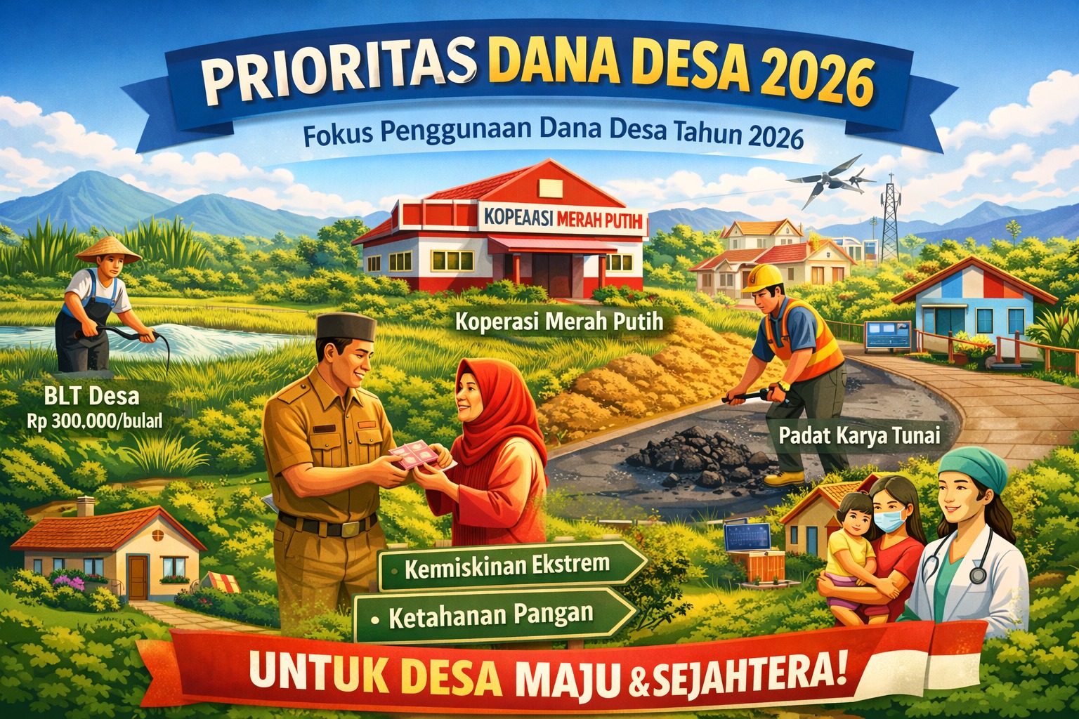 Dana Desa 2026 Diprioritaskan untuk Kemiskinan Ekstrem dan Ketahanan Pangan, Ini Fokus Resmi Pemerintah