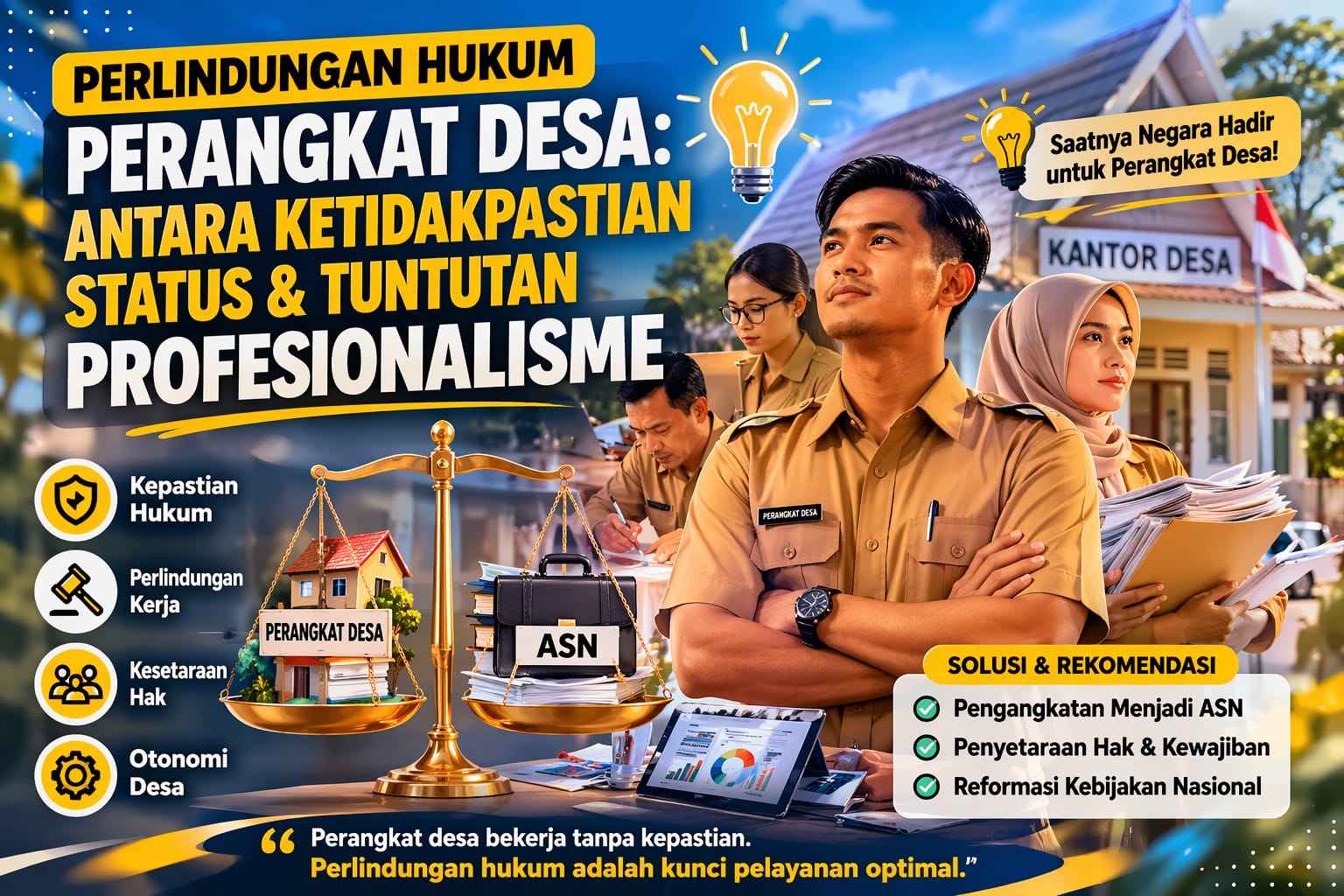 Perlindungan Hukum Perangkat Desa: Antara Ketidakpastian Status dan Tuntutan Profesionalisme