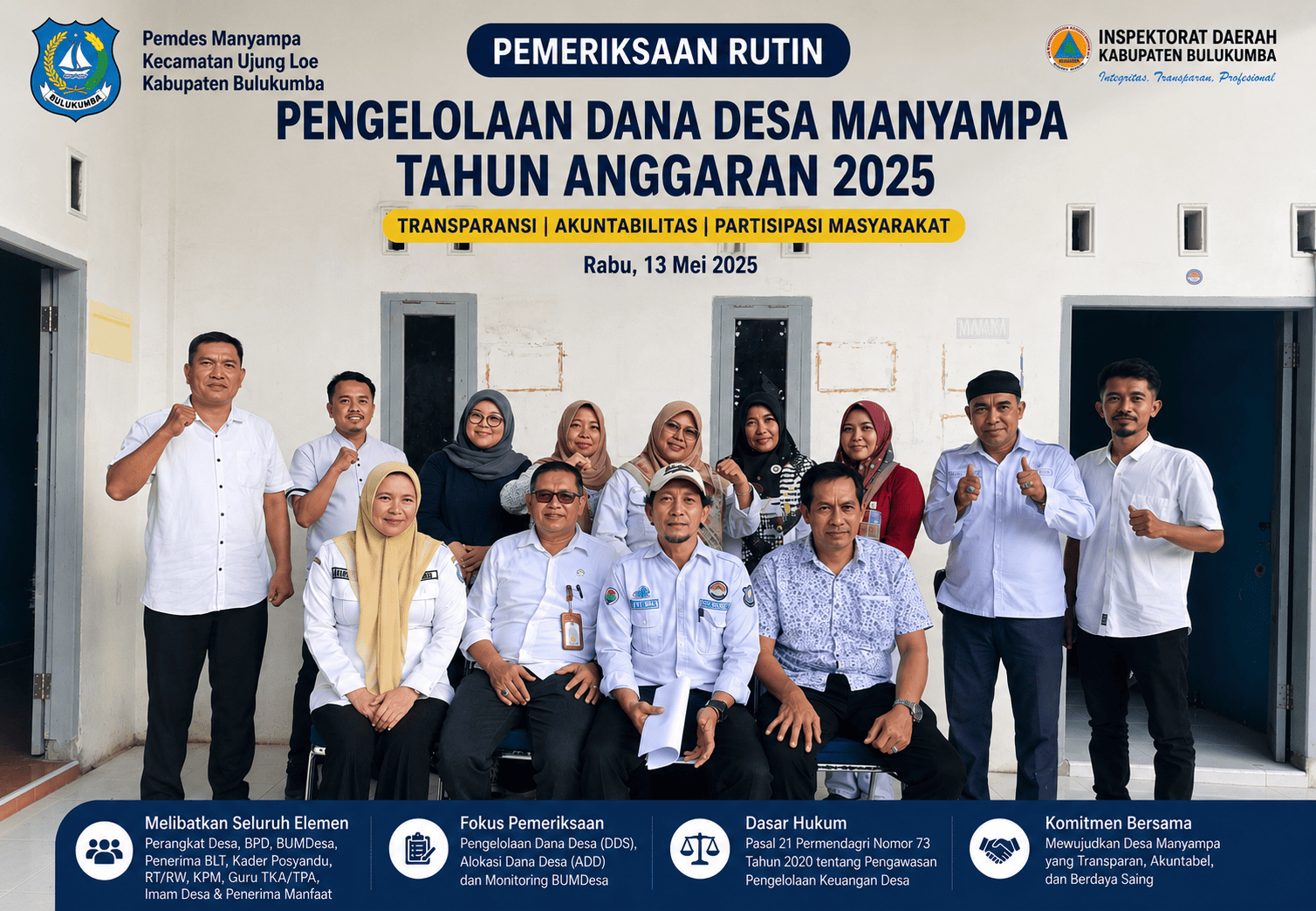 Pemeriksaan Dana Desa Manyampa 2025: Transparansi Keuangan Desa Jadi Sorotan APIP Inspektorat Bulukumba