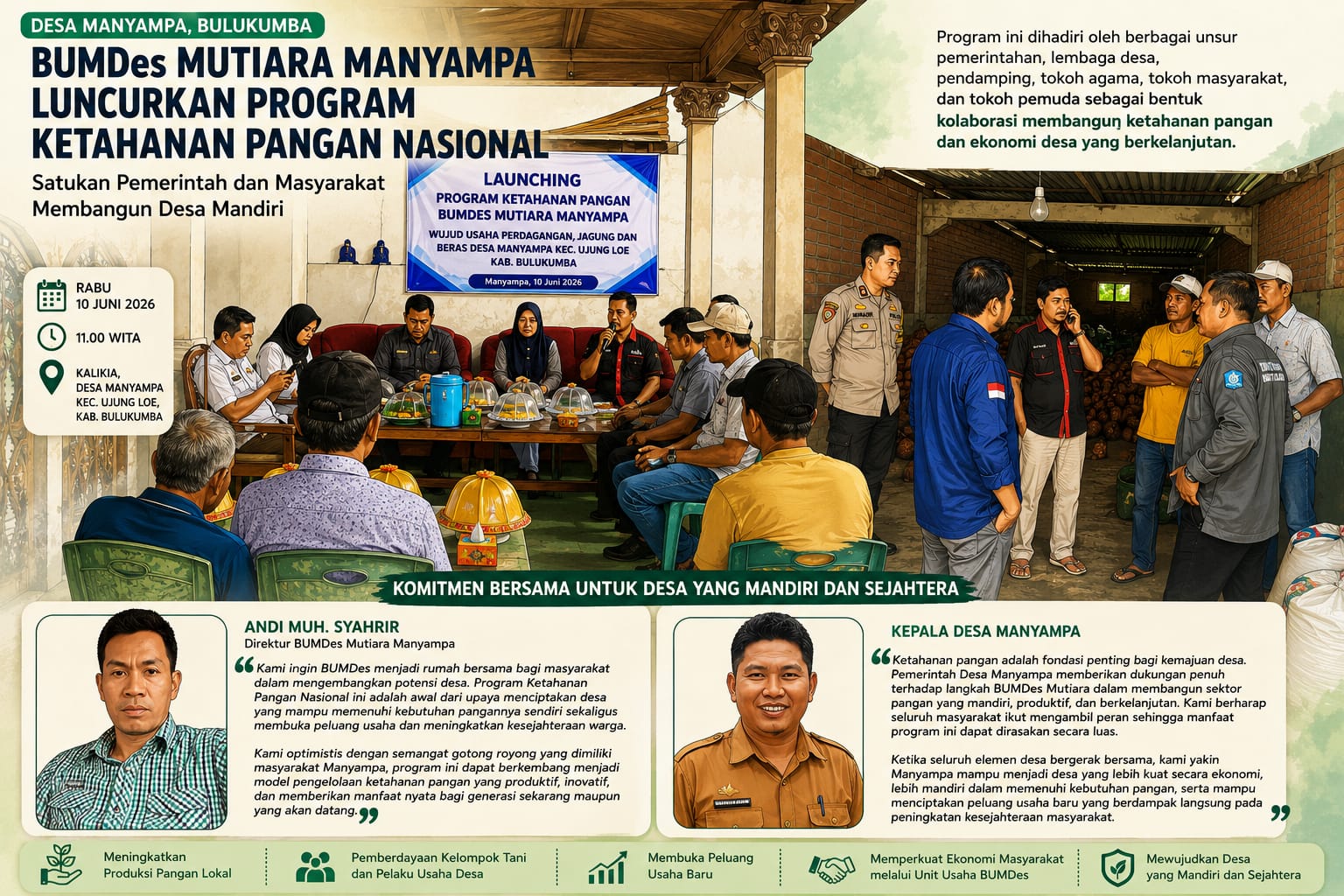 BUMDes Mutiara Manyampa Luncurkan Program Ketahanan Pangan Nasional, Satukan Pemerintah dan Masyarakat Membangun Desa Mandiri
